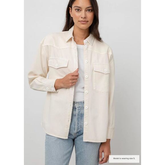 Rails SZ S August Shirt Jacket-Ecru Heavyweight NWT $198 - Picture 1 of 9